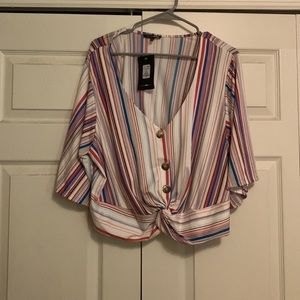 Fashion Nova Stripes Crop Top